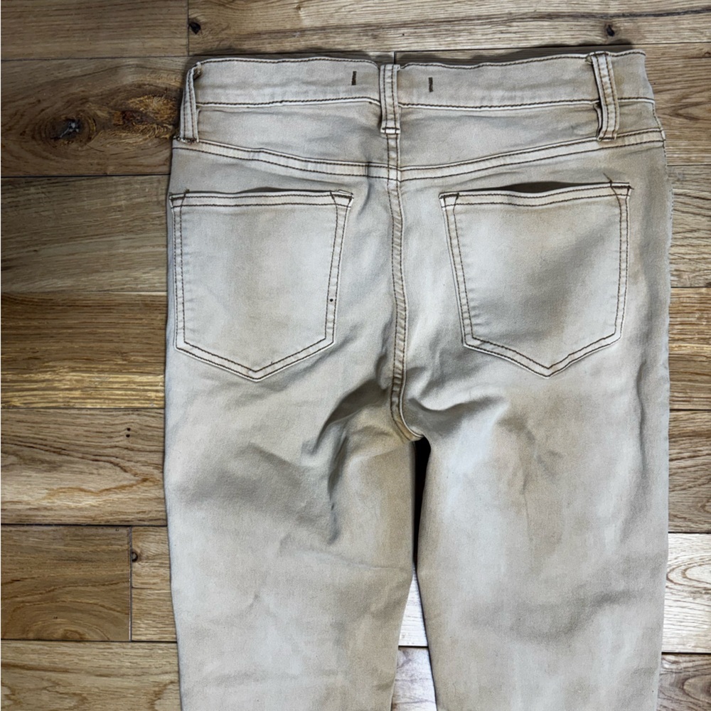 Free People Tan Straight Leg Jeans Women’s [Size 25] Boho Neutral Denim - Picture 4 of 5